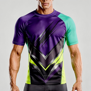 Camiseta de compresión King Of The Rings Boxing para hombre, roja, negra y dorada, con estampado por sublimación, de secado rápido, manga corta, para adulto. - Product Image 2