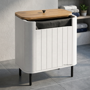 Solid Mango <b>Wood</b> Handmade Modern Living Room <b>Laundry</b> Storage <b>Box</b> with Natural <b>Wood</b> Top Cabinet - Product Image 2