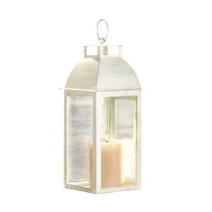 Classic Yellow and Blue Iron <b>Lanterns</b> with Star Cutouts Glass Panels Durable Home Decoration Candle Holders Wedding Decor - Product Image 5