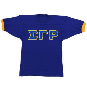 Camiseta Clásica con Letras Sigma Gamma Rho, Ropa Deportiva Unisex de Manga Corta, Prenda de la Hermandad Griega, Camiseta Informal de Equipo, Personalizada al por Mayor - Product Image 1