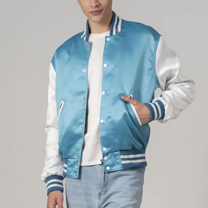 Wholesale Price <b>Lightweight</b> Silk Satin Outerwear <b>Jacket</b> for <b>Men</b> Hot Selling New Fashion Satin <b>Jackets</b> - Product Image 4