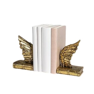 Ensemble de 2 serre-livres luxueux en laiton doré, décoratifs, pour la maison, le bureau, la bibliothèque, accessoire de bureau, organisateur d'étagère moderne - Product Image 3