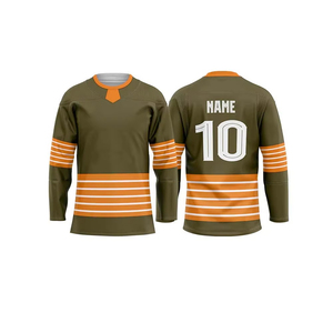 Maillot de hockey sur glace personnalisé en polyester/coton, sublimation intégrale, grandes tailles, motif uni, toutes saisons, emballage OEM - Product Image 4