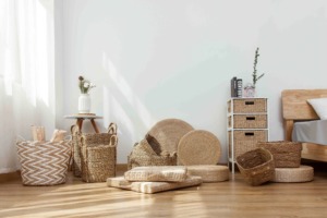 Panier de rangement en jonc de mer naturel Vgreen Art, panier à linge, multifonctionnel - Product Image 4