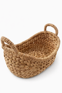 FRUTA Natural Water Hyacinth Storage <b>Basket</b> Handwoven Rectangular Organizer With <b>Handles</b> Eco Friendly Wholesale Handmade <b>Wicker</b> - Product Image 4