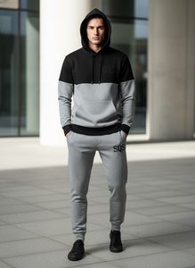 Sudadera Deportiva de Felpa de Algodón de Alta Calidad para Hombre, con Logotipo Personalizado Bordado, en Dos Colores, Negro y Gris, Precio Económico al por Mayor - Product Image 2