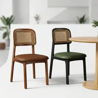Chaises de restaurant modernes en bois avec dossier en velours et assise rembourrée pour hôtel, café, salon, cuisine et usage domestique