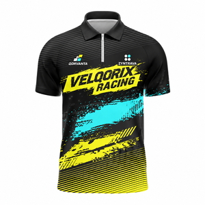 Camiseta Polo de Carreras Unisex Personalizada, Poliéster, Impresión Digital, Secado Rápido, Cuello con Botones, Ropa Deportiva para Equipos de Automovilismo, OEM - Product Image 1