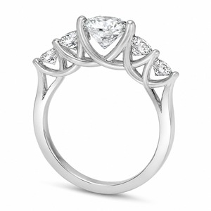 Bague de fiançailles en argent 925 de qualité supérieure, sertie de diamants ronds, classique, bijoux fins pour femmes - Product Image 4