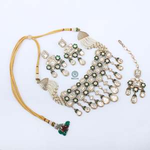 Yashi Polki Designer Choker Set-Fine Jewelry Necklace Set - Product Image 5