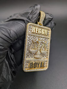 Collar con Colgante de Nombre Personalizado, Estilo HipHop, Joyería Brillante con Diseño de Balanza de la Justicia, Aspecto de Diamante Moissanite, para Amantes de la Moda - Product Image 5