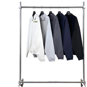 Sweat-shirts à capuche pour hommes en coton 100% taille plus, style streetwear, en molleton bouclette, surdimensionnés, personnalisables avec logo. - Product Image 2