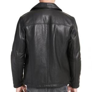Chaqueta Negra Lisa con Logotipo Personalizado de Alta Venta para Hombre, Chaquetas de Cuero Vintage para Hombre, Chaqueta de Piel de Vaca, Chaquetas de Invierno de Alta Calidad - Product Image 4