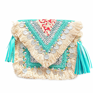 Accessoires de mode en cristal de luxe faits à la main en Inde, poignée de sac baguette perlée multicolore, sac à main décontracté durable, style local - Product Image 1
