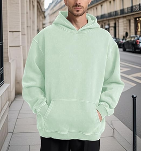 Sweat à capuche surdimensionné vintage en molleton 100 % coton, coupe décontractée, design délavé à l'acide, longueur longue, pour hommes - Product Image 5