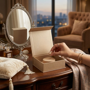 Boîte à bijoux en papier kraft écologique en gros avec laminage mat |   Emballage personnalisé avec logo et doublure en éponge pour boucles d'oreilles - Product Image 2