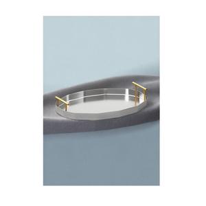 Bandeja organizadora rectangular retro de acero inoxidable con asas para fiestas de barbacoa, platos y bandeja de café para restaurantes - Product Image 1