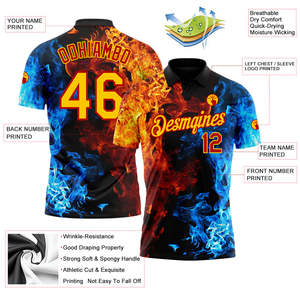 Personalized Sublimation Golf Polo 100% Polyester Sports Team Shirt <b>Custom</b> Club Uniform OEM Wholesale Printed Logo Athletic Wear - Product Image 4