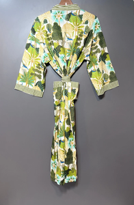Bata Kimono de Algodón Suave con Estampado de Dibujos Animados para Mujer, Ropa de Estar por Casa de Verano Hecha a Mano, ODM, Cuello en V, Cintura Elástica, Largo hasta la Rodilla, Camisón - Product Image 5