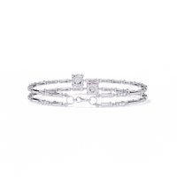 Bracelet de luxe pour femme en or 18 carats avec moissanite, coupe brillante ronde, maillons de chaîne géométriques, bijoux de mariage