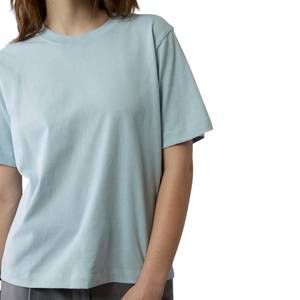 Fabricant direct, t-shirt pour femme en coton doux, léger et respirant, col rond, vêtements décontractés d'été, fournisseur en gros - Product Image 1