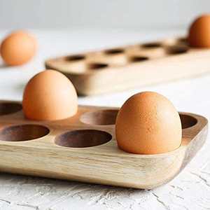 Porta Huevos de Madera de Acacia, Bandeja de Almacenamiento Rústica de Madera para Encimeras de Cocina, Armarios, Congelador, Organizador de Huevos Estilo Rústico - Product Image 4