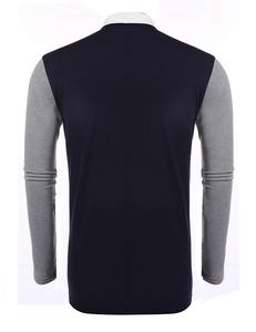 Men's Solid Short Sleeve for Shirt Knitted Casual <b>Navy</b> Gray Pocket Design ODM Customized Color & Fabric - Product Image 2
