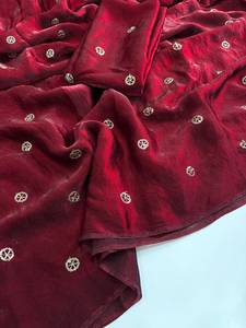 Space Satin Bits Sequence Full Worked <b>Saree</b> With Running Blouse Piece Partywear Glitz Glamour Ethnic Wear Sarees <b>For</b> <b>Women</b> - Product Image 6