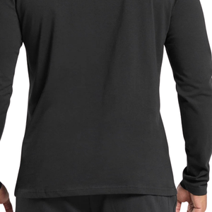 Camiseta Deportiva de Manga Larga para Hombre, Corte Regular, Suave y Transpirable, para Gimnasio, Entrenamiento, Color Negro - Product Image 6