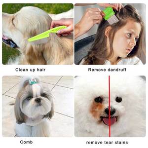 Juego de Peines Multifuncionales de Plástico Verde para Mascotas, con Dientes Finos y Gruesos, Herramienta para el Cuidado del Pelo, Limpieza y Peinado de Pelaje - Product Image 4