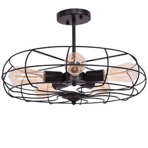 Lampadario a sospensione vintage a 5 luci in ferro, stile rustico farmhouse, con LED e telecomando per soggiorno e hotel - Product Image 6