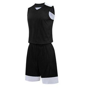 Ensemble d'uniformes de basketball unisexe sans manches, col en V, maille respirante colorée, maillot et short sublimés pour adultes - Product Image 2