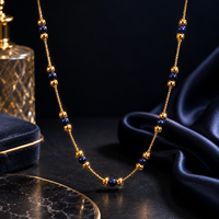 Collier à chaîne perlée Namivaa avec perles de cristal bleues, bijoux élégants pour femmes, cadeau tendance à porter au quotidien