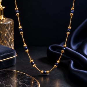 Namivaa Collar de cadena con cuentas de cristal azul, joyería elegante para regalo de mujer, uso diario a la moda - Product Image 1