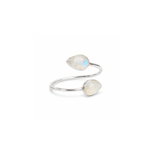 Wholesale Simple Blue Moonstone Gemstone <b>Ring</b> <b>Adjustable</b> for Noble Wedding Moonstone <b>Ring</b> S925 <b>Silver</b> Gemstone <b>Ring</b> - Product Image 1
