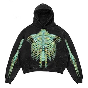 Sweat à capuche d'hiver ample avec appliqué imprimé et graphique personnalisé, en molleton 100% coton, haute qualité, impression de logo OEM, vente en gros, style streetwear - Product Image 5