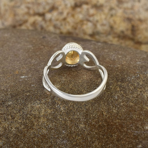 Nuevo anillo de plata de ley 925, delicado y llamativo, con diseño de corazón, citrino ovalado facetado, piedra preciosa natural, joyería fina para boda. - Product Image 4