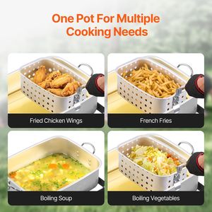 Kit Friggitrice a Propano in Alluminio da 18 Qt con Doppio Cestello e Termometro per Uso Esterno - Product Image 3