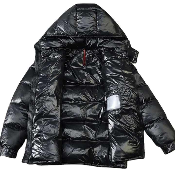 2025 Men's Blue Duck Brand Thermal Puffer Jacket Warm Winter Overcoat Detachable Hood Shiny Coat Solid Pattern Male Overcoat