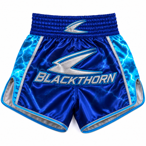 กางเกงมวยไทย MMA ผู้ชายสั่งทำพิเศษ ผ้าซาตินปักลาย เอวสูง ยางยืด สปอร์ต ชอร์ตสั้น ชุดต่อสู้ - Product Image 4