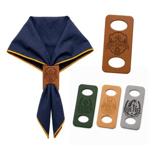 Anneau de fixation pour foulard en cuir PU à deux trous, personnalisé, pour uniformes et équipements de camping en extérieur, toutes saisons, vente en gros - Product Image 1