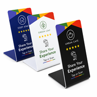Support NFC personnalisé avec logo Ntag213 en PVC blanc et code QR pour avis clients – Panneau de table