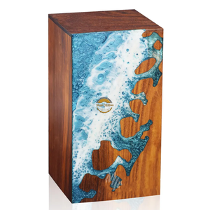 Resin Art Ocean Wave <b>Vase</b> Unique Handmade Decorative Wooden Urn Epoxy Home & Office Memorial Ashes Keepsake Display by AYAANS - Product Image 3