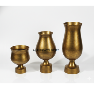 Aluminium Handcrafted Gold Graduated Pedestal Urn <b>Vases</b>-Modern Design Eco-Friendly High Quality Wedding <b>Vases</b> for Farmhouse - Product Image 6
