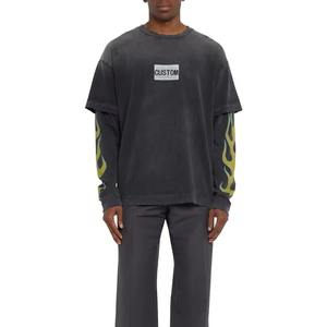 เสื้อยืดคอกลมแขนสั้นทรงหลวมพิมพ์ลายตามสั่ง คุณภาพสูงสำหรับผู้ชาย ผลิตจากผ้าฝ้ายออร์แกนิคหวี 100% น้ำหนัก 220 กรัม แห้งเร็ว - Product Image 2