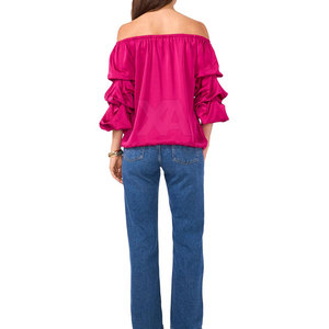 Camiseta de Lona Suave y Ecológica para Mujer, Estilo Casual con Hombros Descubiertos, Estampado Personalizado, Ropa de Moda Urbana - Product Image 5