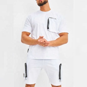 Nouvel ensemble d'été 2025 pour homme, décontracté, 2 pièces, manches longues, respirant, pour entraînement sportif, avec poches zippées, logo personnalisé, polyester/coton - Product Image 4