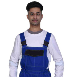 Overol de Trabajo Azul para Hombre, de Algodón, Resistente a la Abrasión, con Tirantes Ajustables, Uniforme - Product Image 4
