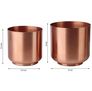 Maceta de Metal Color Oro Rosa de Alta Calidad con Orificio de Drenaje, Maceta Decorativa para Interiores para Hierbas, Suculentas y Decoración de Escritorio de Oficina - Product Image 2