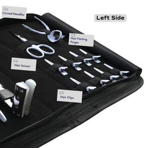 Kit d'outils pour extensions de cheveux Salon White avec pince à bandes adhésives, pince à micro-anneaux, 8 pinces de sectionnement et mini-ciseaux, aiguilles - Product Image 4